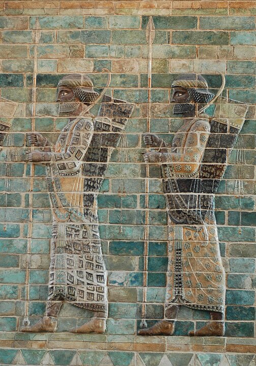 Bogenschützen mit Speeren palast Darius des 1. in Susa, Iran